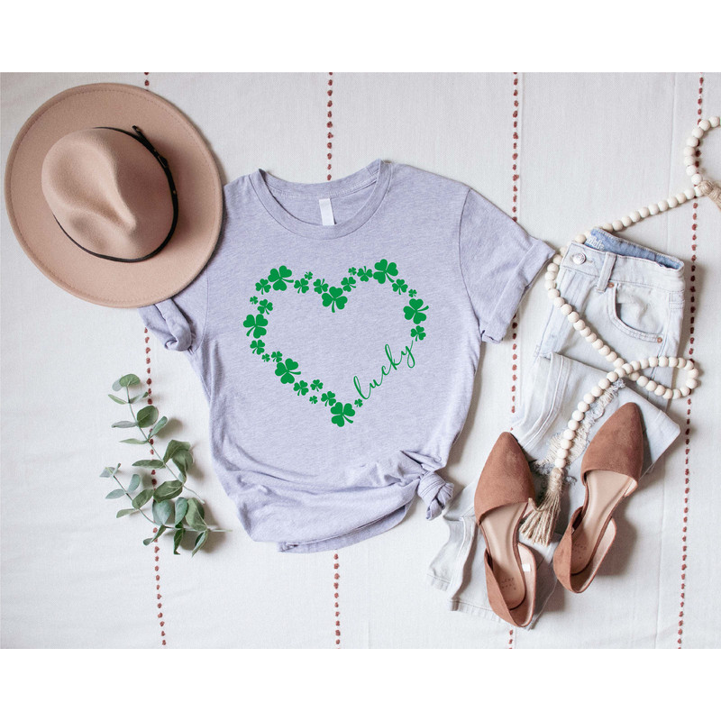 Heart Shamrock Shirt, St Patrick's Day Shirt, Love Clover Shirt, Shamrock Shirt, St Patrick's Day Gift, Clover Shirt, Lucky Heart Shirt - 4.jpg