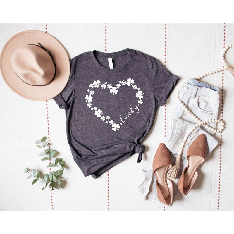 Heart Shamrock Shirt, St Patrick's Day Shirt, Love Clover Shirt, Shamrock Shirt, St Patrick's Day Gift, Clover Shirt, Lucky Heart Shirt - 5.jpg
