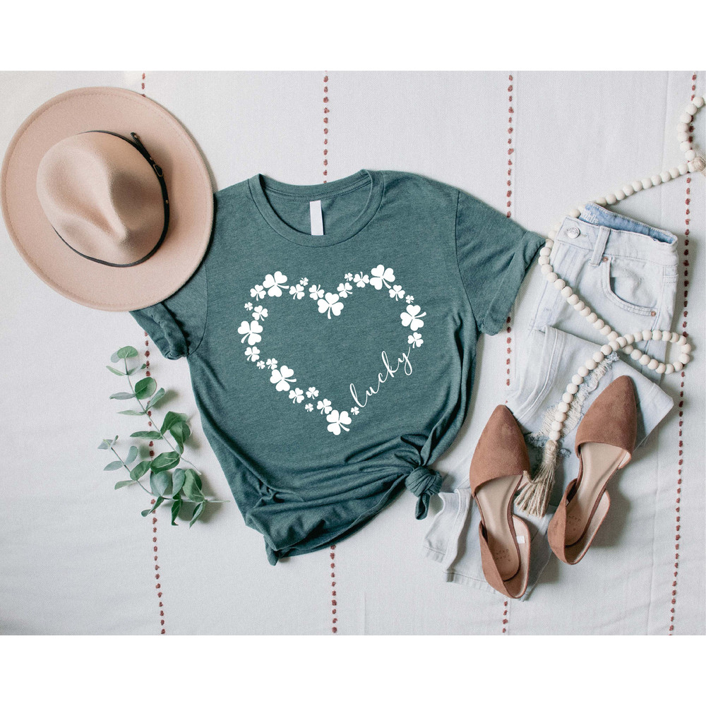Heart Shamrock Shirt, St Patrick's Day Shirt, Love Clover Shirt, Shamrock Shirt, St Patrick's Day Gift, Clover Shirt, Lucky Heart Shirt - 6.jpg