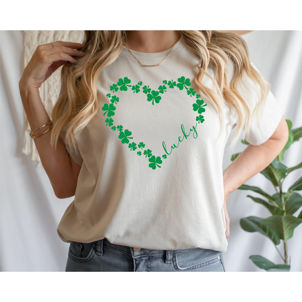 Heart Shamrock Shirt, St Patrick's Day Shirt, Love Clover Shirt, Shamrock Shirt, St Patrick's Day Gift, Clover Shirt, Lucky Heart Shirt - 7.jpg