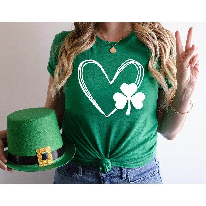 Heart Shamrock Shirt, Womens St Patricks Shirt, Love Clover Shirt, Shamrock Shirt, St Patrick's Day Shirt, St Patrick's Day Gift - 1.jpg