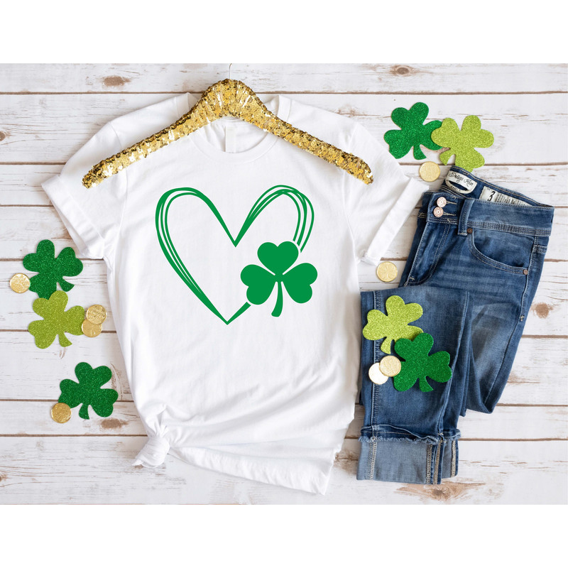 Heart Shamrock Shirt, Womens St Patricks Shirt, Love Clover Shirt, Shamrock Shirt, St Patrick's Day Shirt, St Patrick's Day Gift - 2.jpg