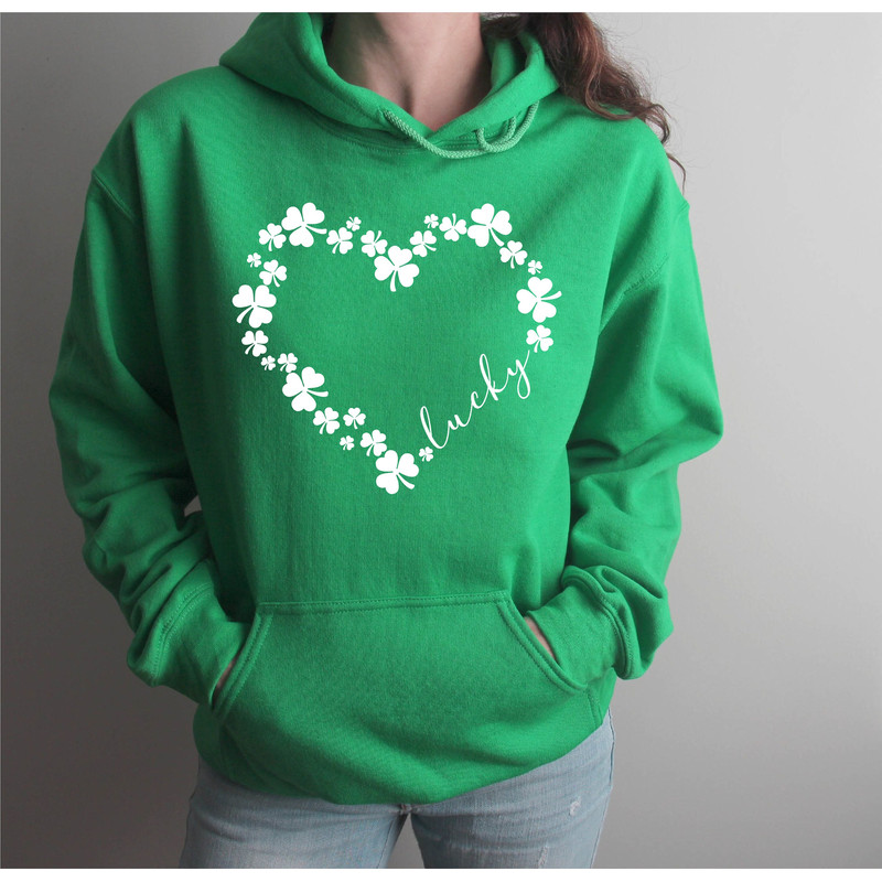 Heart Shamrock Sweatshirt, Love Clover Hoodie, Shamrock Sweatshirt, St Patrick's Day Sweatshirt, St Patrick's Day Gift, Clover Shirt - 1.jpg
