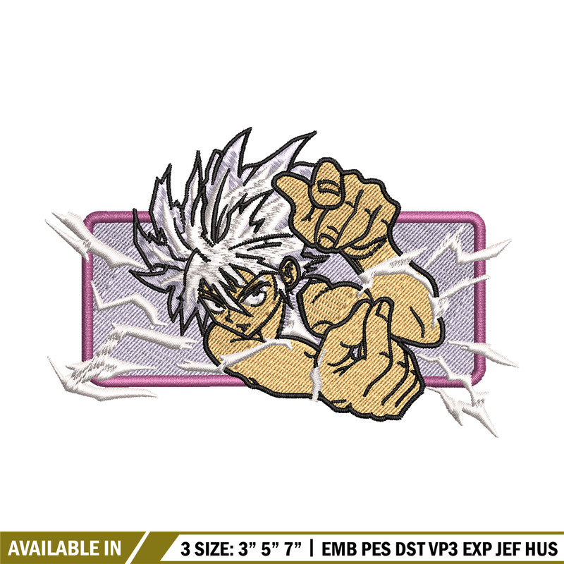 Killua zoldyck embroidery design, hunter x hunter embroidery, anime design, anime shirt, Digital download.jpg