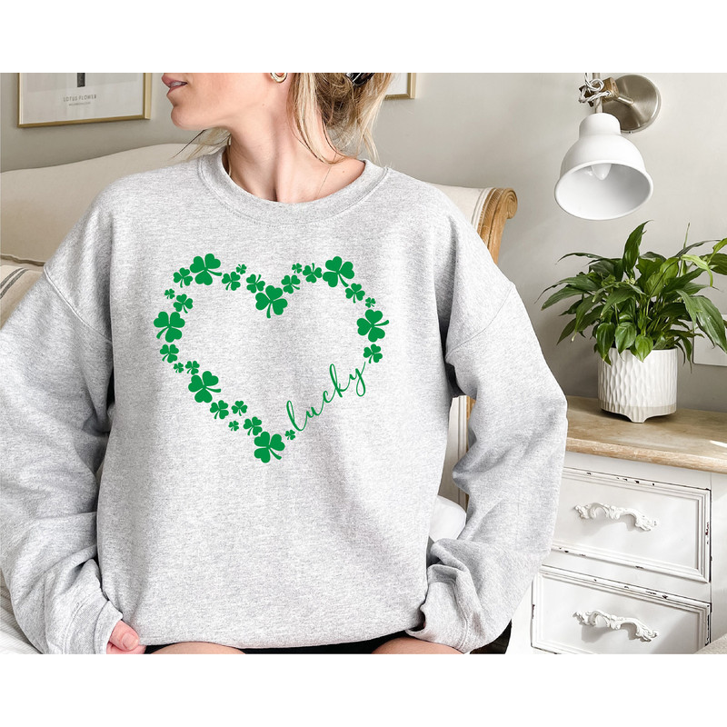 Heart Shamrock Sweatshirt, Love Clover Hoodie, Shamrock Sweatshirt, St Patrick's Day Sweatshirt, St Patrick's Day Gift, Clover Shirt - 5.jpg