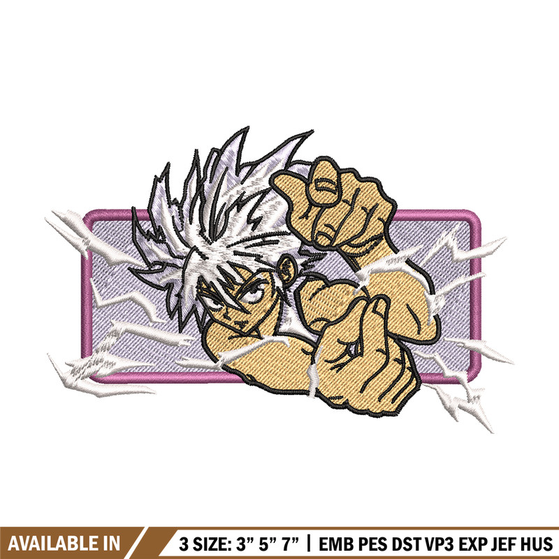 Killua zoldyck embroidery design, hunter x hunter embroidery, anime design, anime shirt, Digital download.jpg