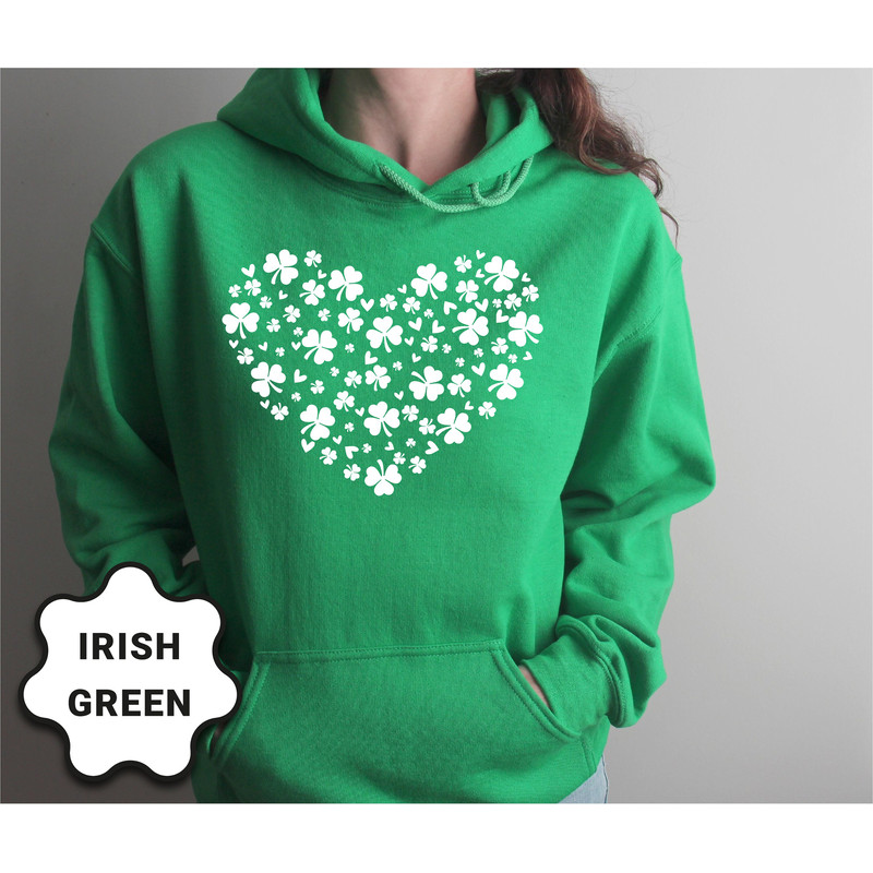 Heart Shamrock Sweatshirt, St Patrick's Day Hoodie, Womens St Patrick Day Shirt, St Patrick's Day Gift, Clover Shirt,St Paddy's Day Shirt - 1.jpg