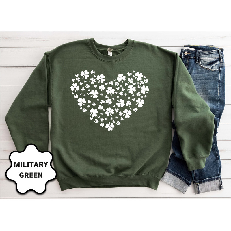 Heart Shamrock Sweatshirt, St Patrick's Day Hoodie, Womens St Patrick Day Shirt, St Patrick's Day Gift, Clover Shirt,St Paddy's Day Shirt - 3.jpg