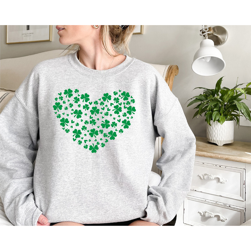 Heart Shamrock Sweatshirt, St Patrick's Day Hoodie, Womens St Patrick Day Shirt, St Patrick's Day Gift, Clover Shirt,St Paddy's Day Shirt - 5.jpg