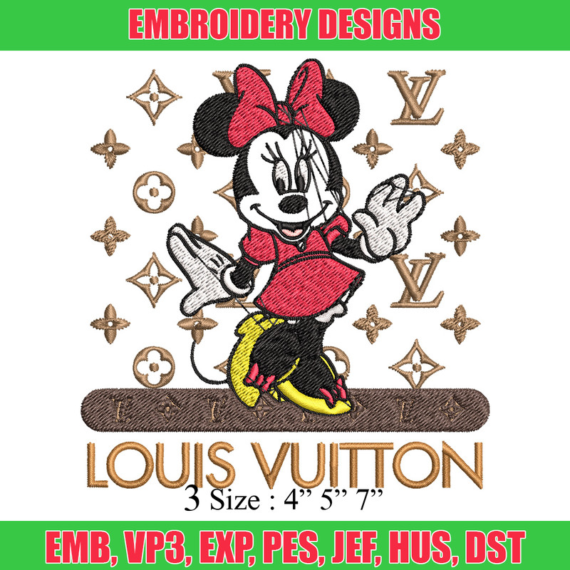 Minnie logo lv Embroidery Design, Lv Embroidery, Embroidery File, Brand Embroidery, Logo shirt, Digital download.jpg