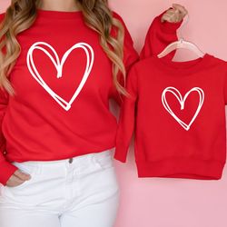 heart sweatshirt, valentines day sweatshirt, love sweatshirt, mommy and me outfit, womens valentine sweater, kids valent