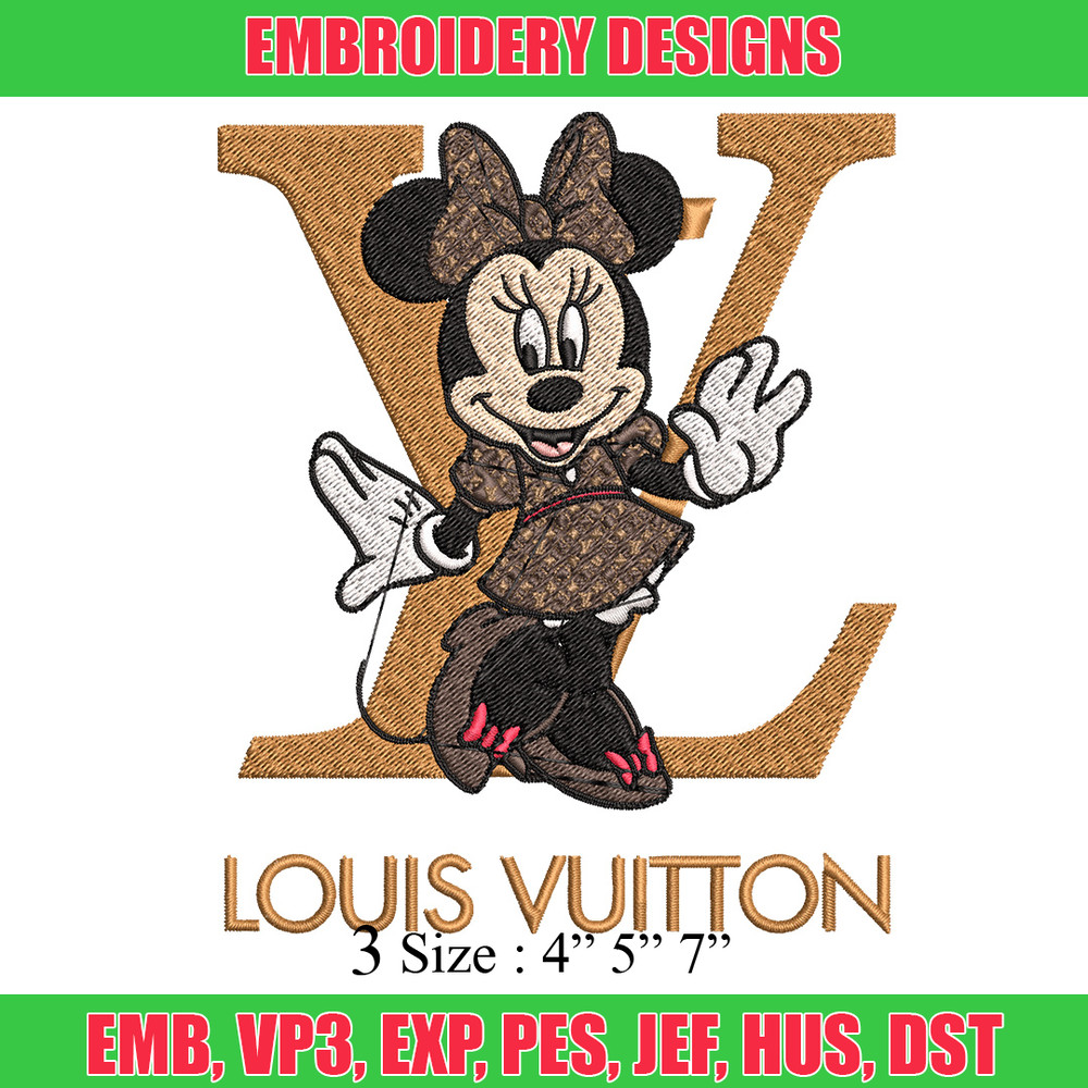 Minnie smile lv Embroidery Design, Lv Embroidery, Embroidery File, Brand Embroidery, Logo shirt, Digital download.jpg