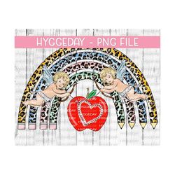 cupid pencil rainbow png, sublimate download, teacher, teach, school, valentines day, love, cheetah, leopard, apple, png for sublimation