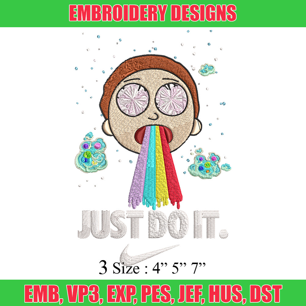 Morty Smith Just Rick It Embroidery design, Cartoon Embroidery, Logo Nike design, Embroidery file, Instant download..jpg