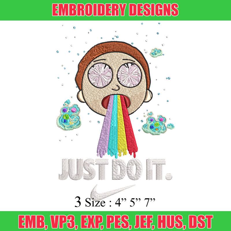 Morty Smith Just Rick It Embroidery design, Cartoon Embroidery, Logo Nike design, Embroidery file, Instant download..jpg