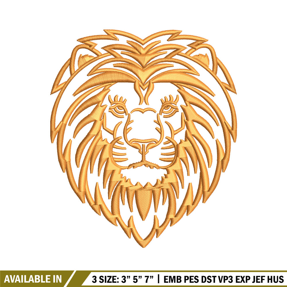 Lion face embroidery design, Lion embroidery, Embroidery file, Embroidery shirt, Emb design, Digital download.jpg