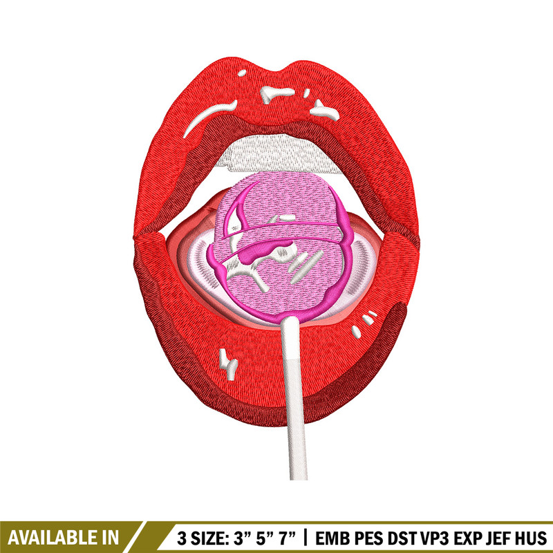Lips lollipop embroidery design, Lips embroidery, Embroidery file, Embroidery shirt, Emb design, Digital download.jpg