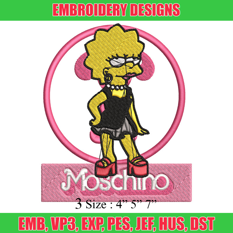 Moschino Milano Lisa Simpson Embroidery design, Simpson Embroidery, cartoon design, Embroidery File, Digital download..jpg