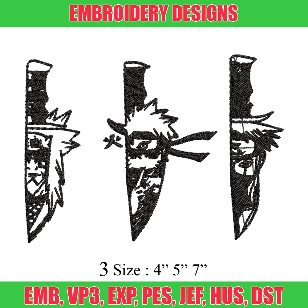 Naruto Character In Knife Embroidery design, Naruto Embroidery, anime design, Embroidery File, Instant download..jpg