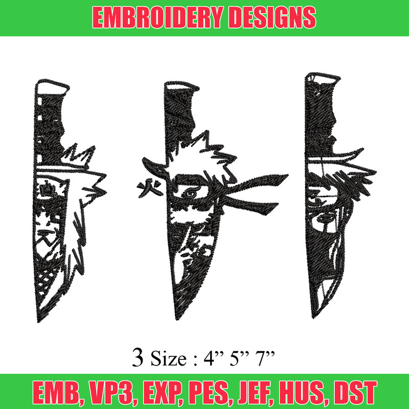 Naruto Character In Knife Embroidery design, Naruto Embroidery, anime design, Embroidery File, Instant download..jpg