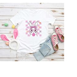 bunny with bandana glasses shirt, easter shirt, easter bunny graphic tee, easter shirts for women,ladies easter bunny,bu