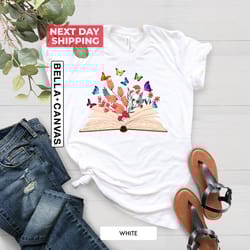 book lover shirt png, flower books shirt png, gift for book lover, reading shirt png, book with flowers, floral books, g