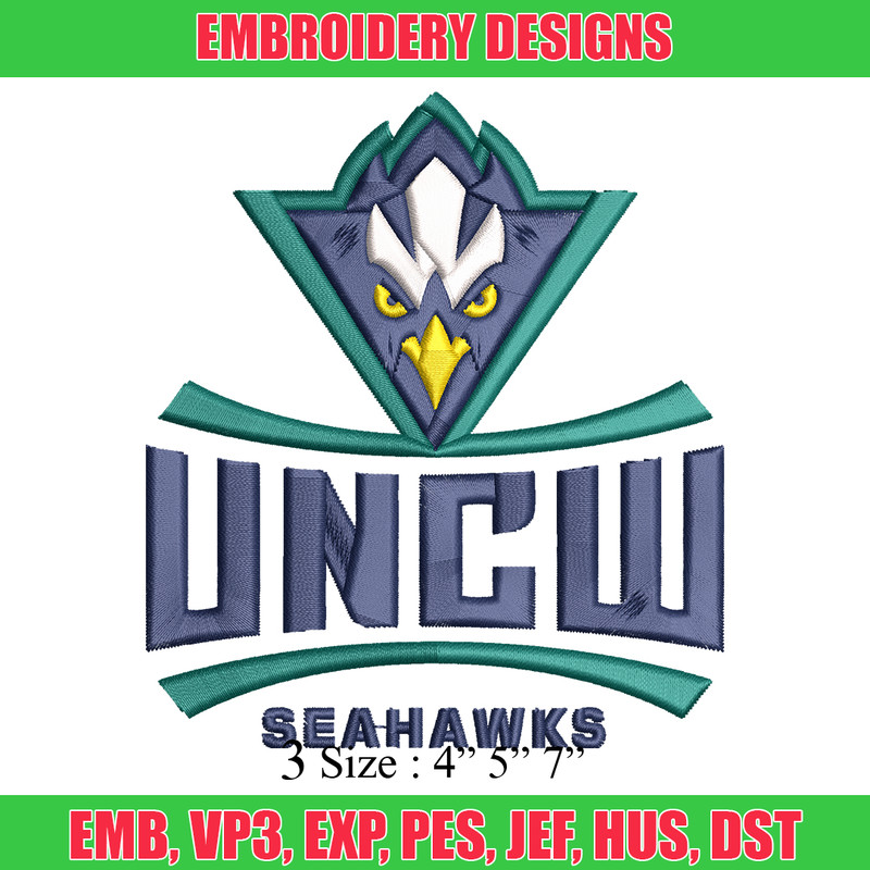 NC Wilmington Seahawks embroidery, NC Wilmington Seahawks embroidery, embroidery file, Sport embroidery, NCAA embroidery.jpg