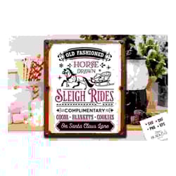 old fashioned horse drawn sleigh rides svg, old