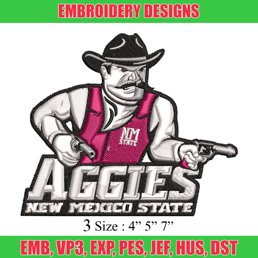 New Mexico State Aggies embroidery, New Mexico State Aggies embroidery, logo Sport, Sport embroidery, NCAA embroidery..jpg