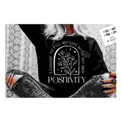 joy & positivity svg, positive affirmations svg, botanical
