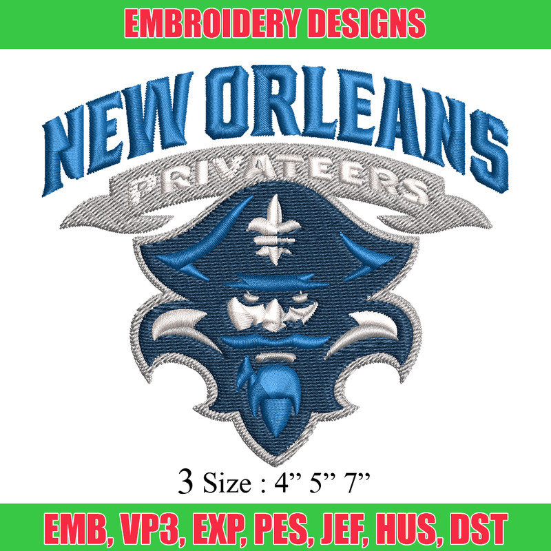 New Orleans Privateers embroidery, New Orleans Privateers embroidery, logo Sport, Sport embroidery, NCAA embroidery..jpg