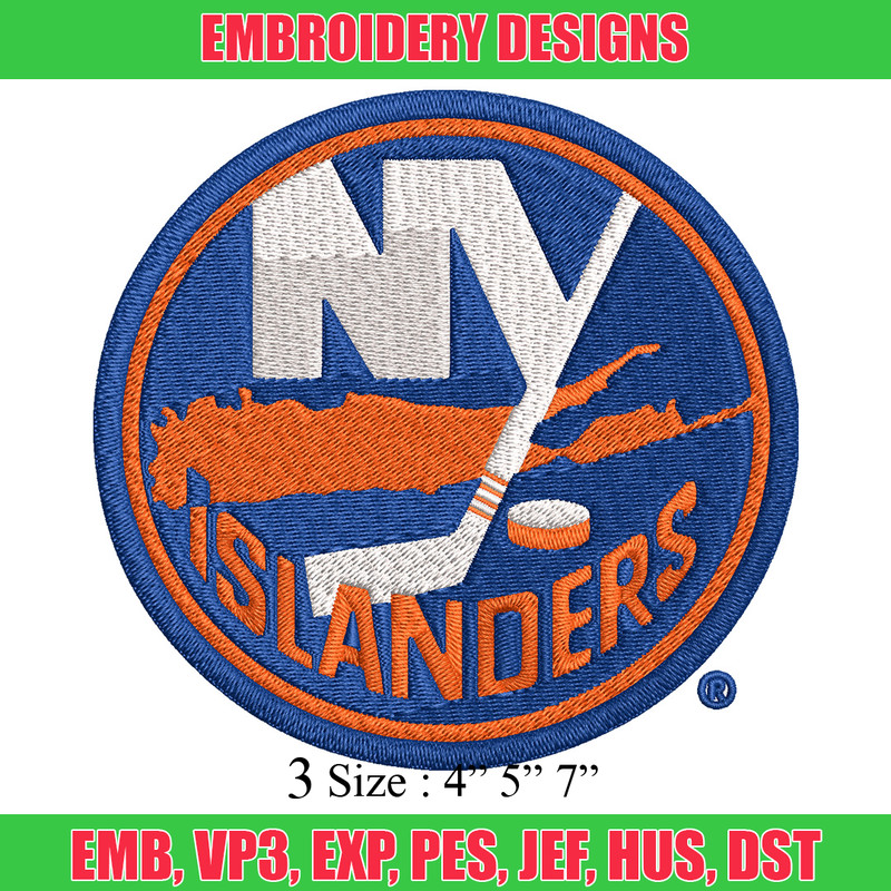 New York Islanders Embroidery Design, Brand Embroidery, Embroidery File, Logo shirt, Sport Embroidery,Digital download.jpg