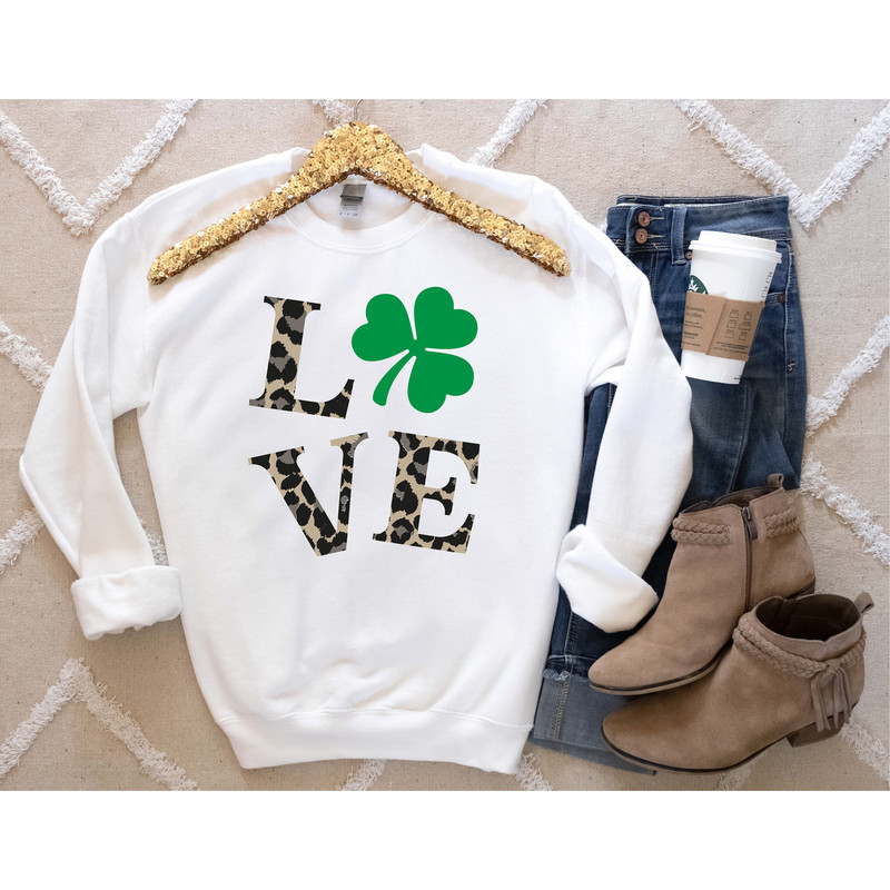 Love Patricks Day Sweatshirt, Leopard Love Hoodie, St Patrick's Day Sweatshirts, Irish Hoodie, Shamrock Sweatshirt, Irish Sweatshirt - 2.jpg