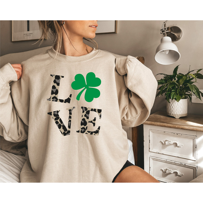 Love Patricks Day Sweatshirt, Leopard Love Hoodie, St Patrick's Day Sweatshirts, Irish Hoodie, Shamrock Sweatshirt, Irish Sweatshirt - 3.jpg