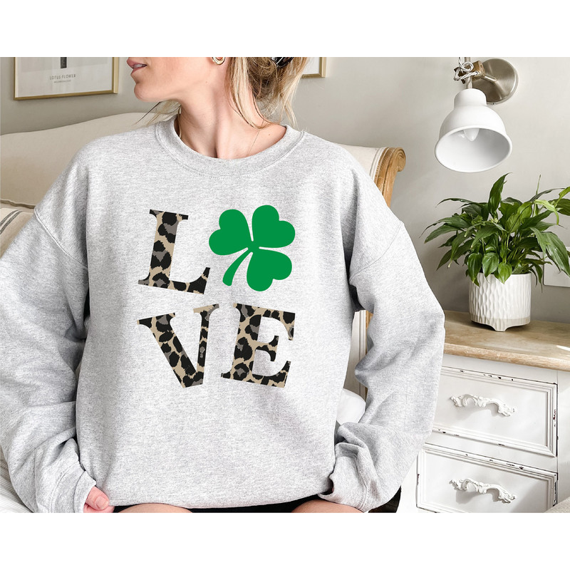 Love Patricks Day Sweatshirt, Leopard Love Hoodie, St Patrick's Day Sweatshirts, Irish Hoodie, Shamrock Sweatshirt, Irish Sweatshirt - 5.jpg
