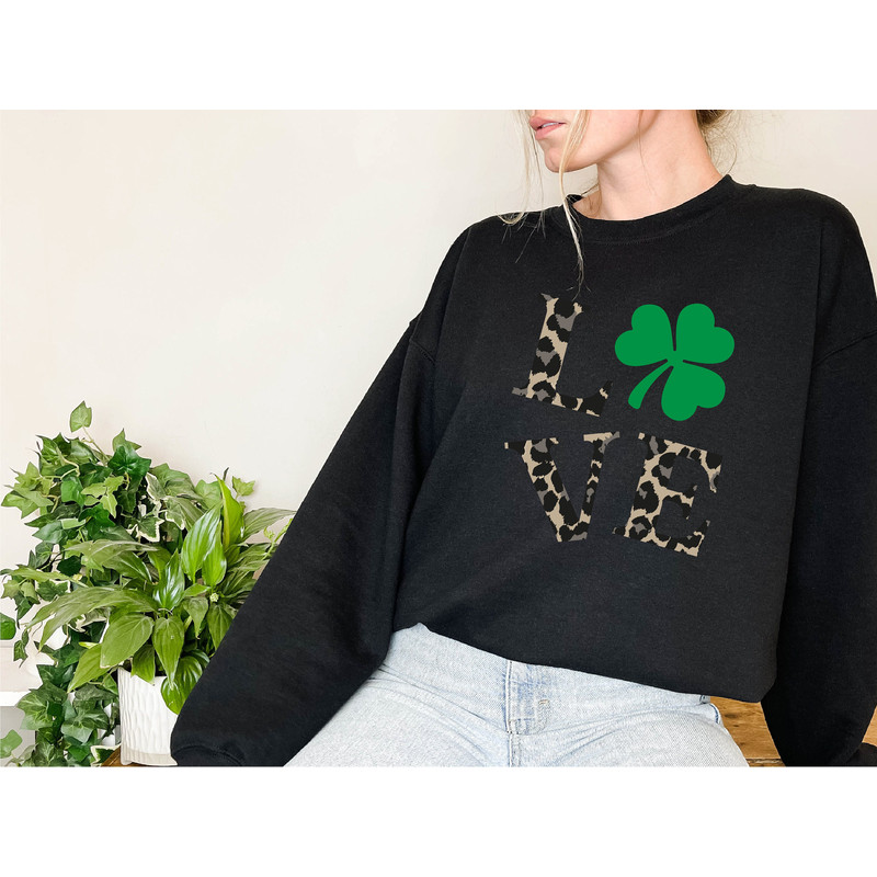 Love Patricks Day Sweatshirt, Leopard Love Hoodie, St Patrick's Day Sweatshirts, Irish Hoodie, Shamrock Sweatshirt, Irish Sweatshirt - 7.jpg