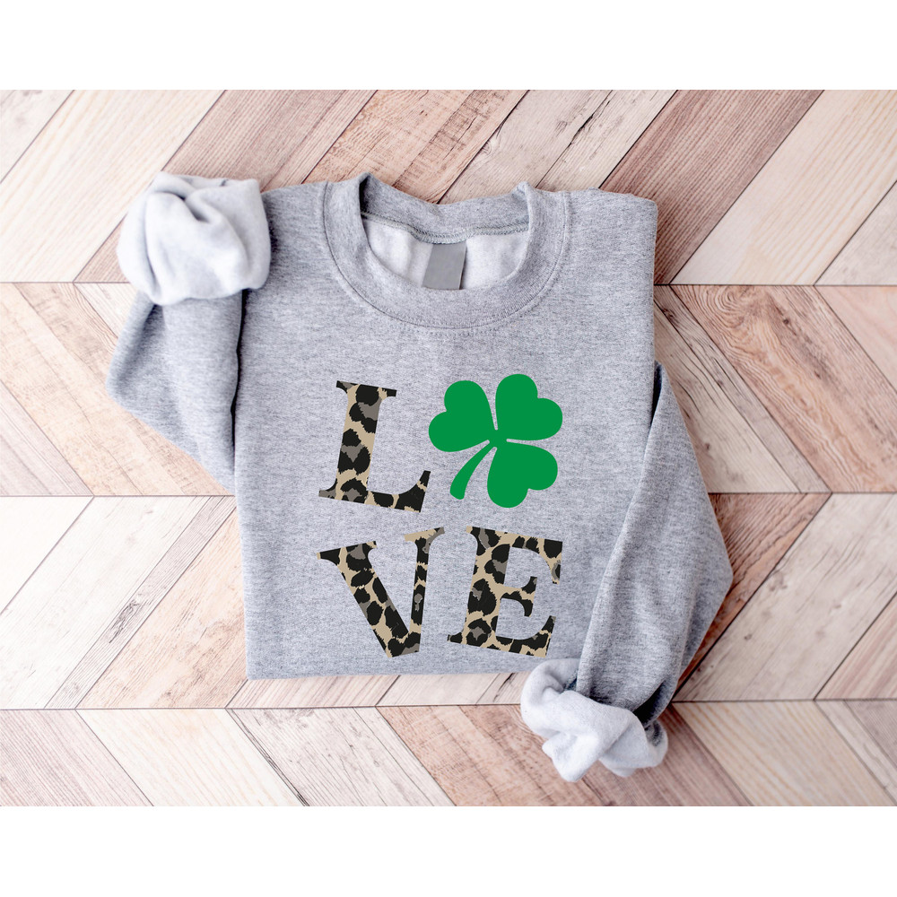 Love Patricks Day Sweatshirt, Leopard Love Hoodie, St Patrick's Day Sweatshirts, Irish Hoodie, Shamrock Sweatshirt, Irish Sweatshirt - 8.jpg
