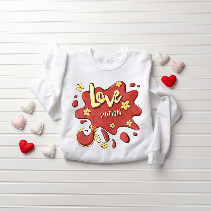 Love Potion Sweatshirt, Love Sweater, Valentines Day Gift, Women Valentine Gift, Valentines Sweater, Cute Valentine Shirt - 2.jpg