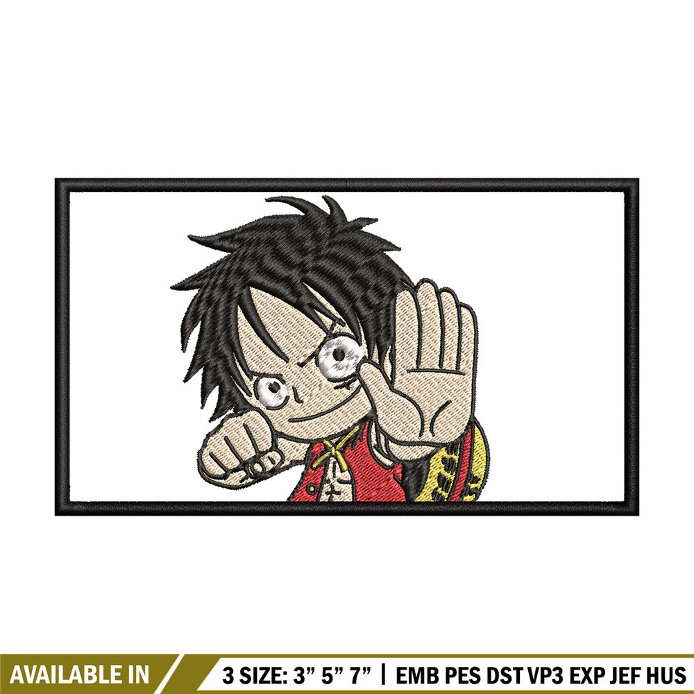 Luffy kid embroidery design, One piece embroidery, Anime design, Embroidery shirt, Embroidery file, Digital download.jpg