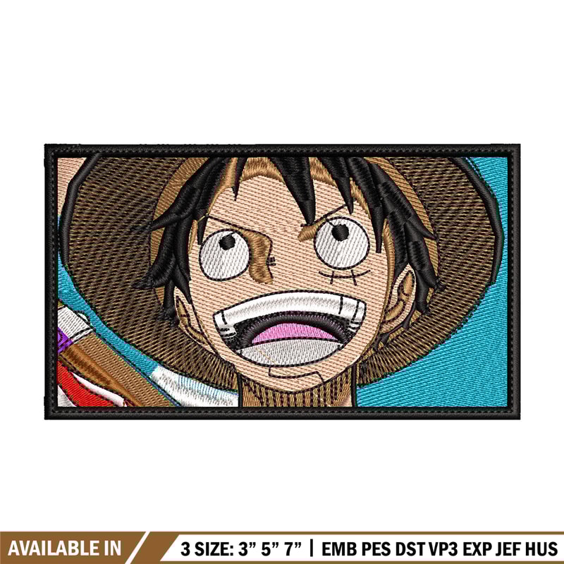 Luffy laugh embroidery design, One piece embroidery, Anime design, Embroidery shirt, Embroidery file, Digital download.jpg