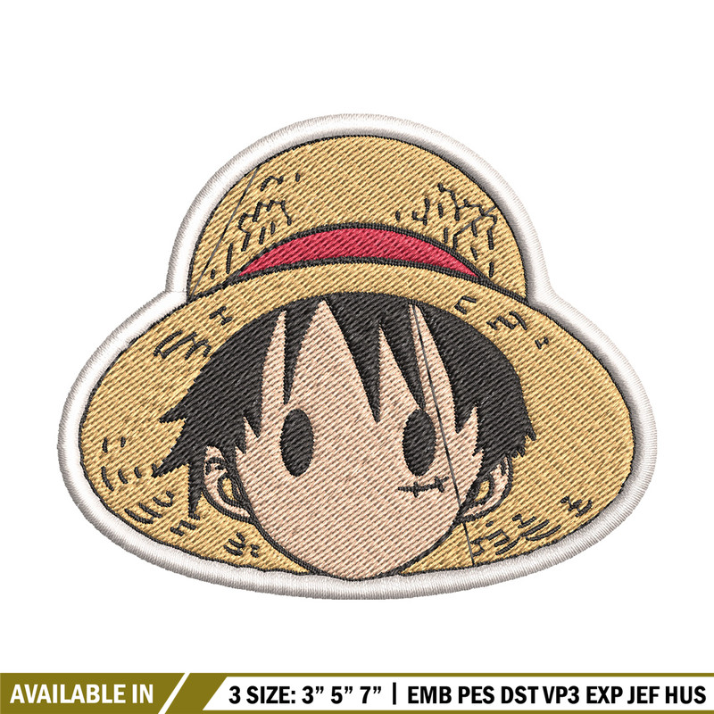 Luffy logo embroidery design, One piece embroidery, Anime design, Embroidery file, Embroidery shirt, Digital download.jpg