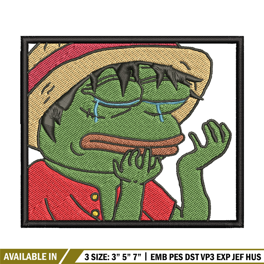 Luffy meme embroidery design, One piece embroidery, Anime design, Embroidery shirt, Embroidery file, Digital download.jpg