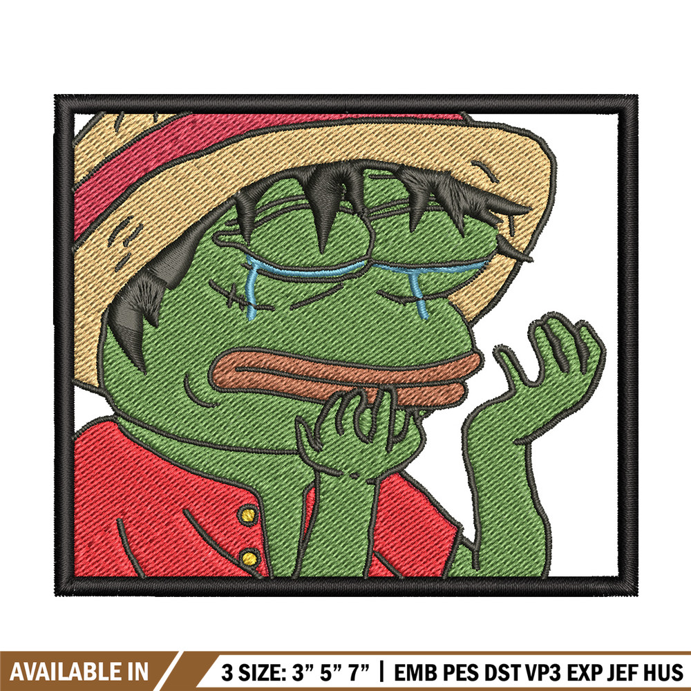 Luffy meme embroidery design, One piece embroidery, Anime design, Embroidery shirt, Embroidery file, Digital download.jpg