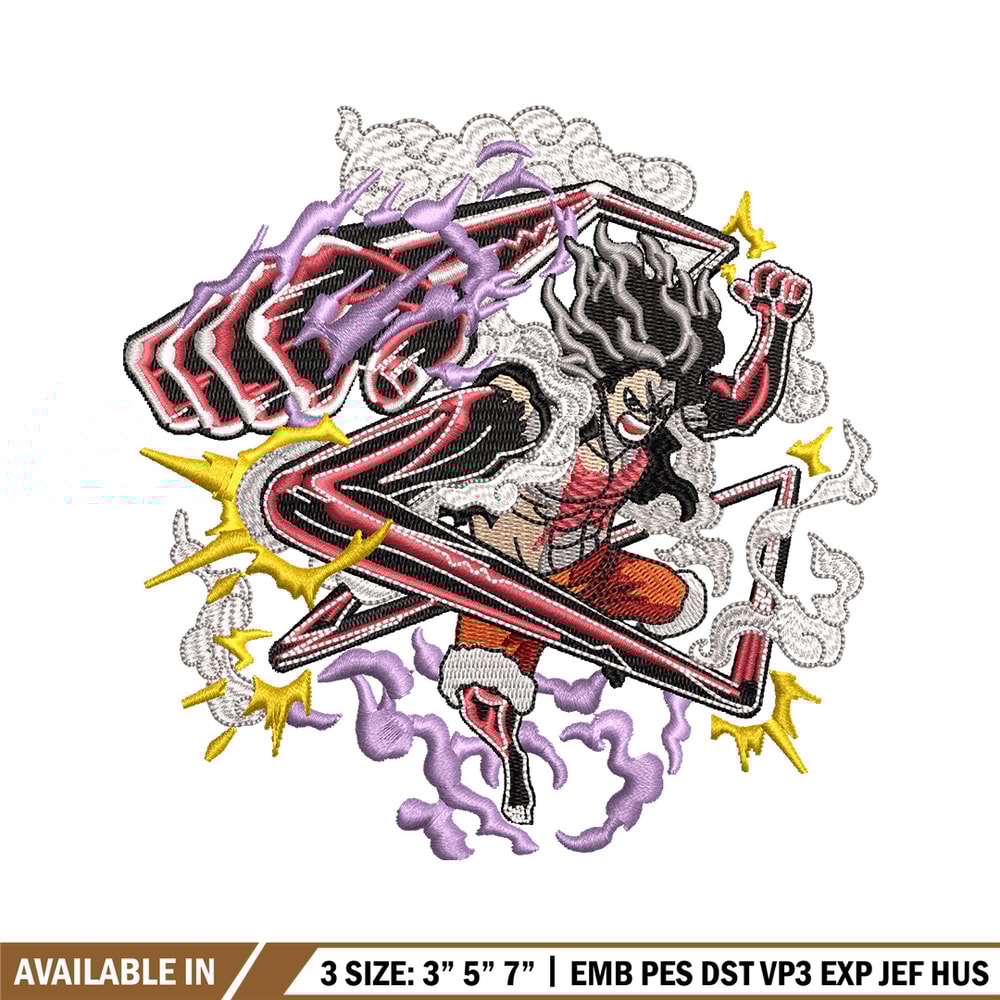 Luffy snake embroidery design, One piece embroidery, Anime design, Embroidery shirt, Embroidery file, Digital download.jpg