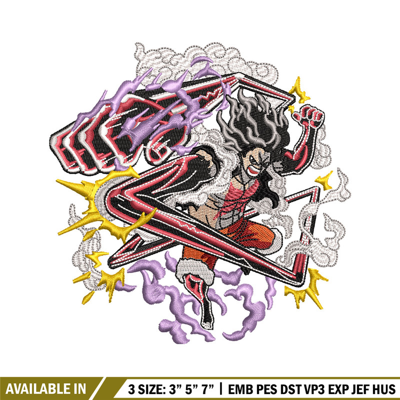 Luffy snake embroidery design, One piece embroidery, Anime design, Embroidery shirt, Embroidery file, Digital download.jpg