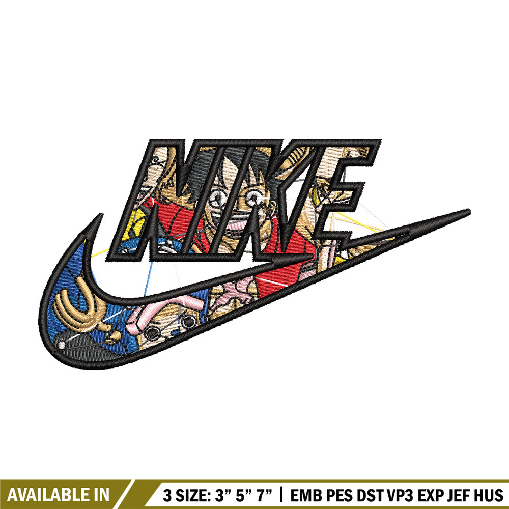 Luffy swoosh embroidery design, One piece embroidery, Anime design, Embroidery shirt, Embroidery file, Digital download.jpg