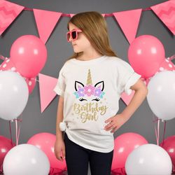 birthday girl unicorn shirt png, unicorn shirt png, birthday shirt png, girls birthday party shirt png, birthday party s
