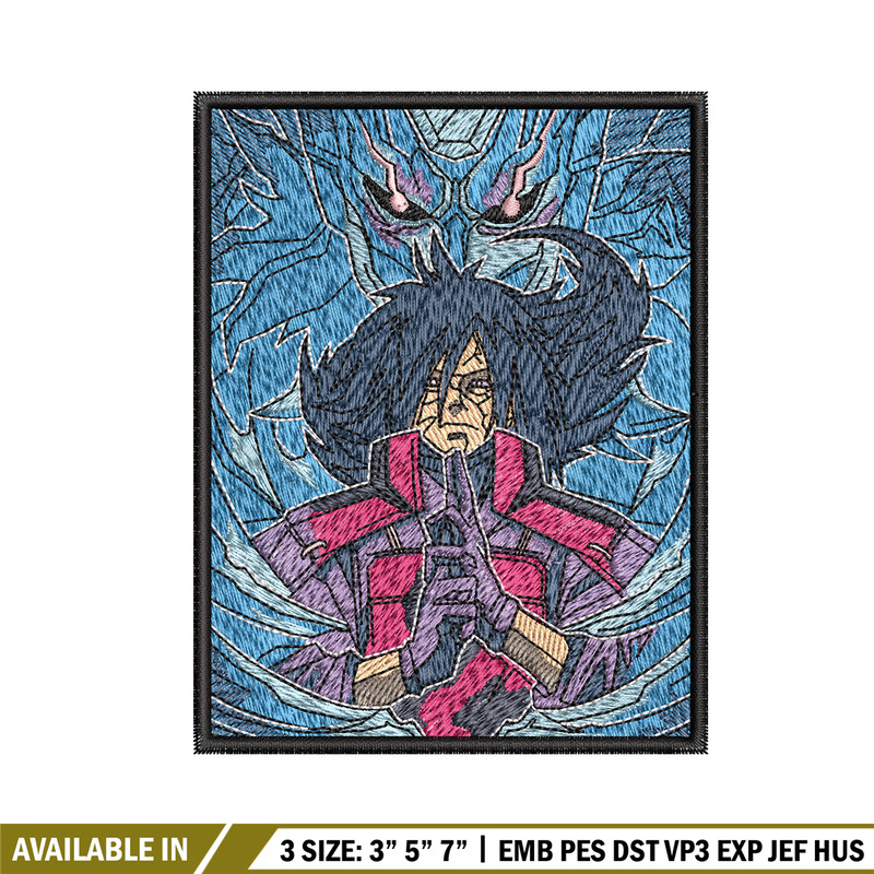 Madara poster embroidery design, Naruto embroidery, Anime design, Embroidery shirt, Embroidery file, Digital download.jpg