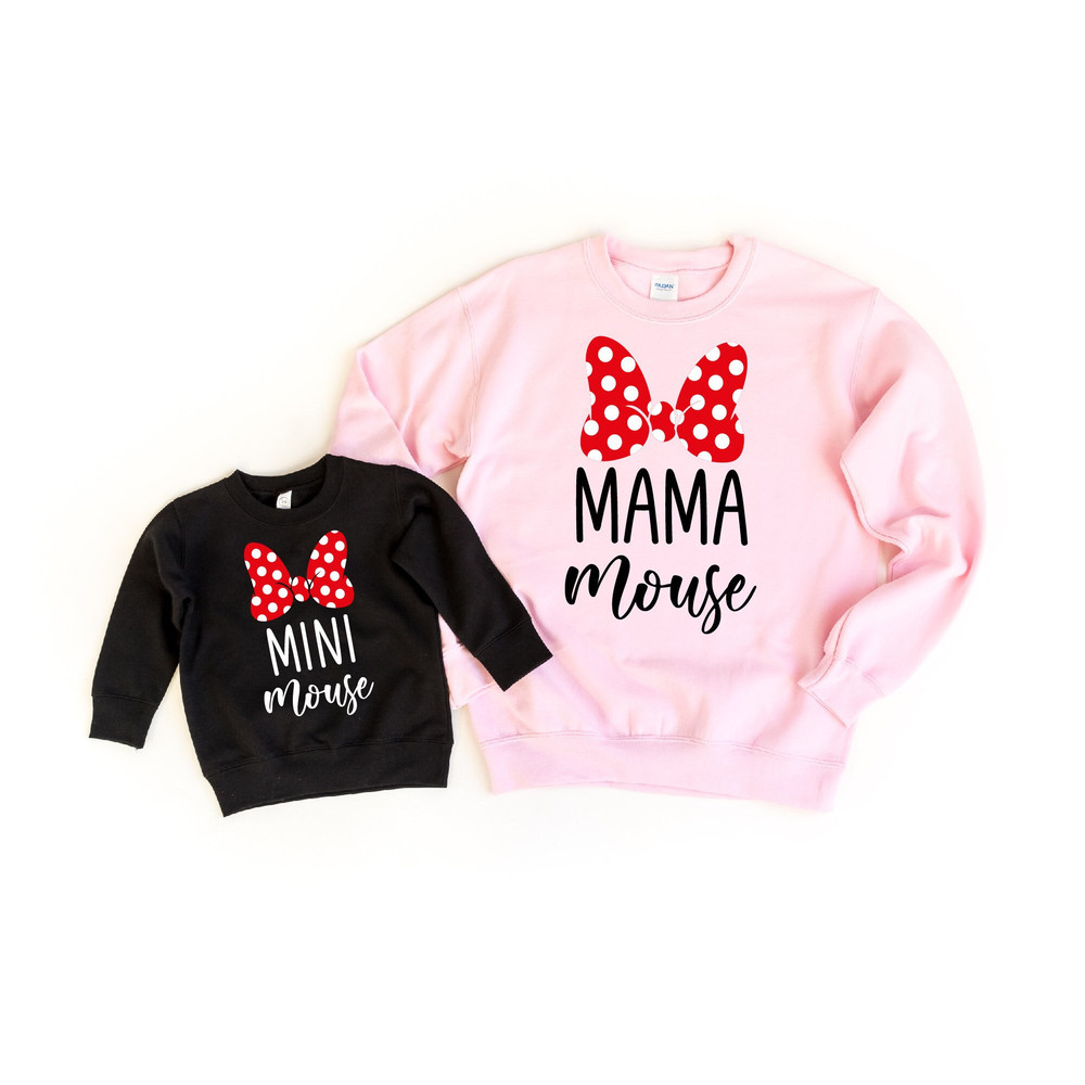 Mama mouse Mini mouse Sweatshirt, Mama mouse matching Sweater, Mama mini sweatshirt, Mommy and Me shirt, Mini mouse toddler Sweatshirt - 1.jpg