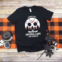 camp crystal lake shirt png, camp counselor shirt png, friday 13th shirt png, jason hockey shirt png, halloween shirt pn